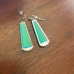 Kendra Scott's earrings Aqua Blue Geometric Drop Fashion Jewelry New size OS